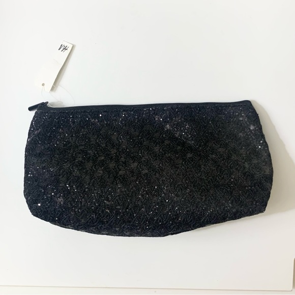 H&M black sequin cosmetics make up bag NWT OBO - Picture 4 of 10